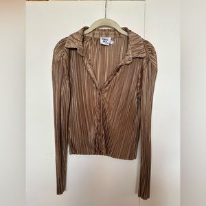 PRINCESS POLLY Plisse Button Down Shirt